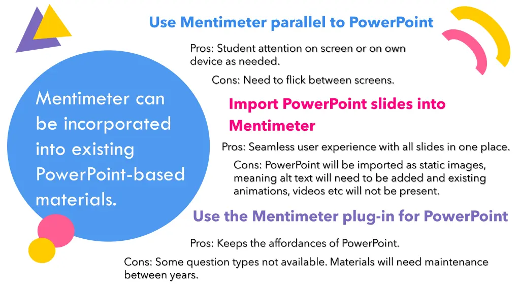 use mentimeter parallel to powerpoint