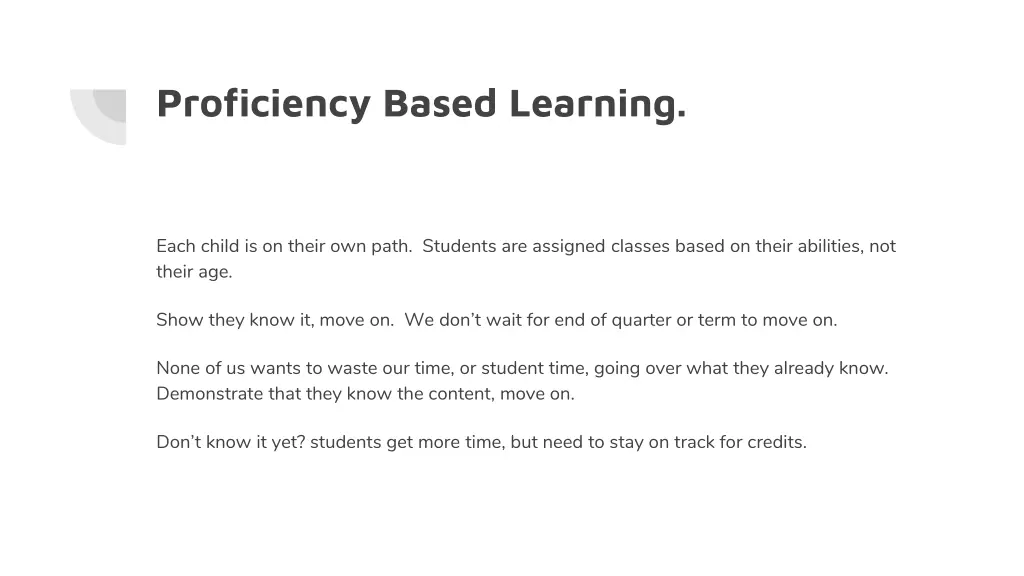 proficiency based learning