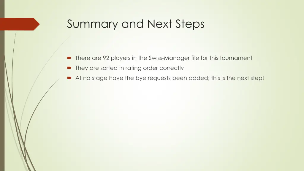 summary and next steps