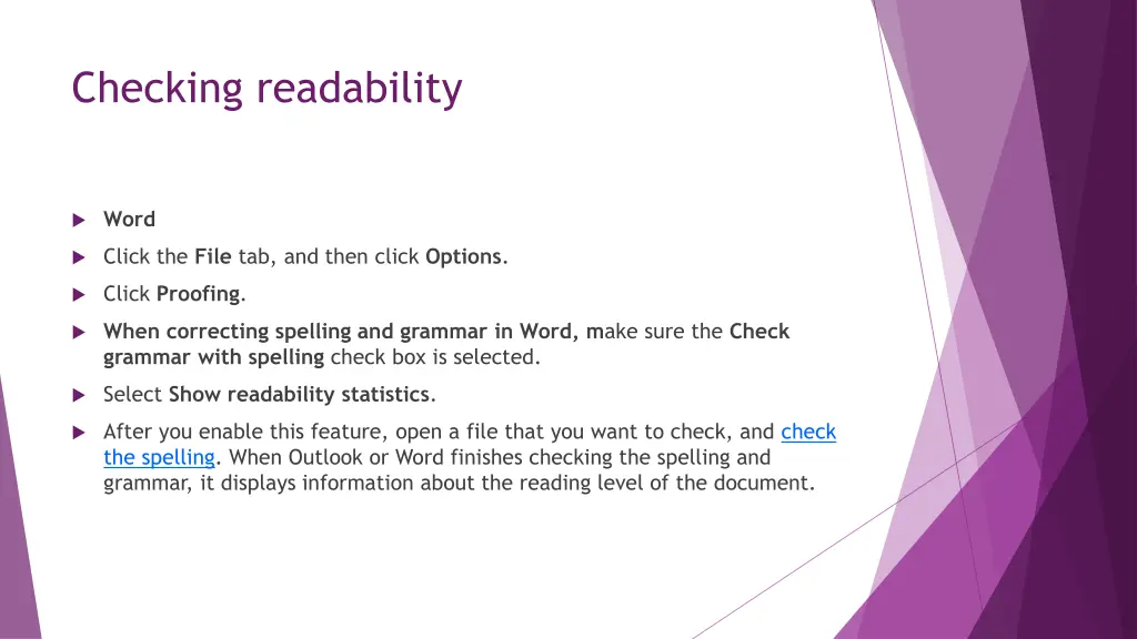 checking readability