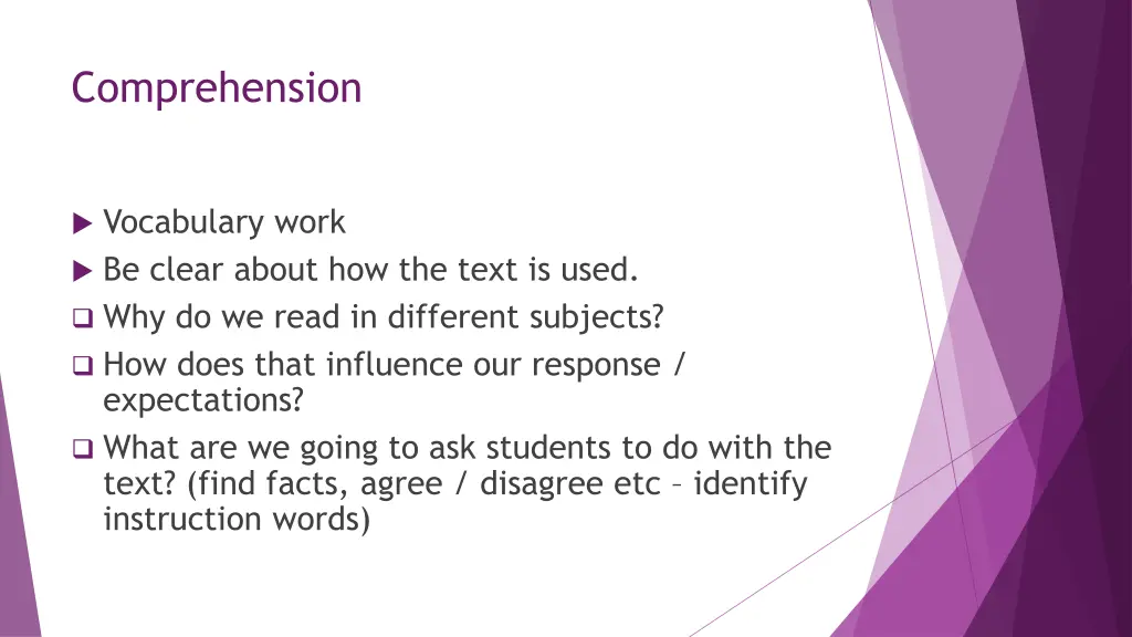 comprehension