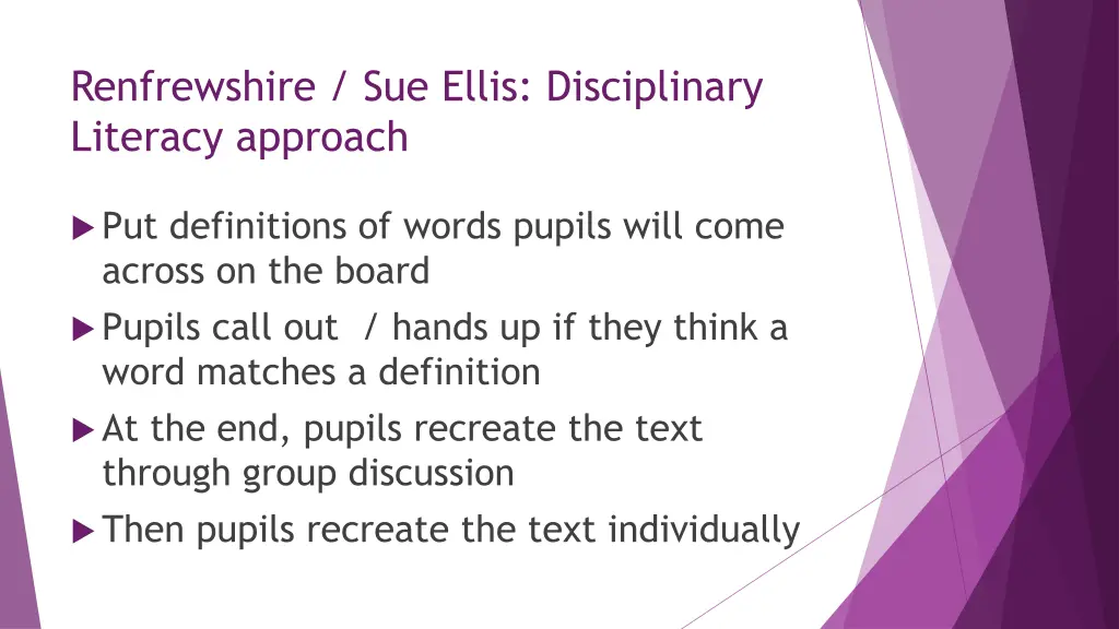 renfrewshire sue ellis disciplinary literacy
