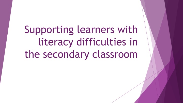 supporting learners with literacy difficulties