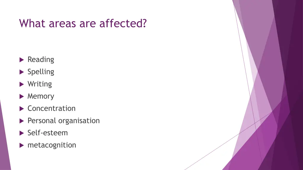 what areas are affected