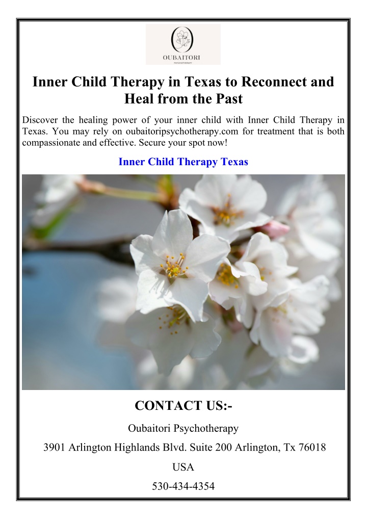 inner child therapy in texas to reconnect