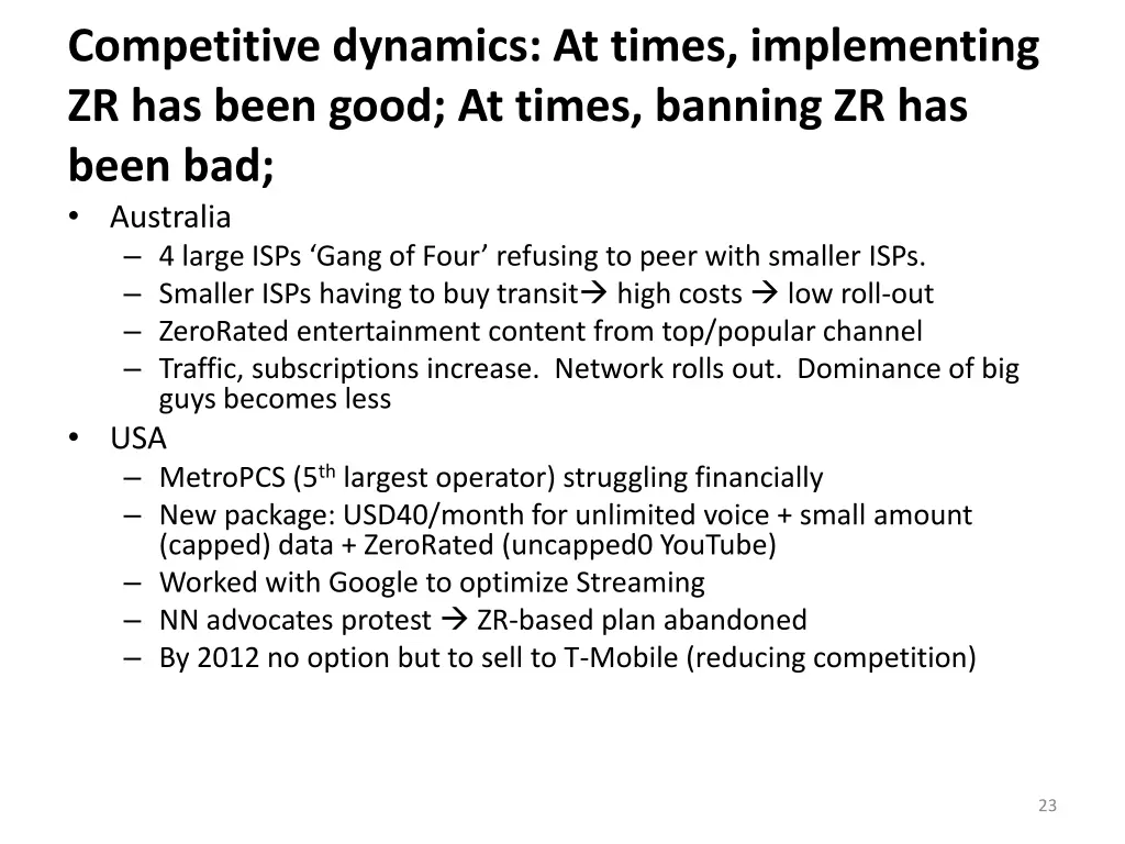 competitive dynamics at times implementing