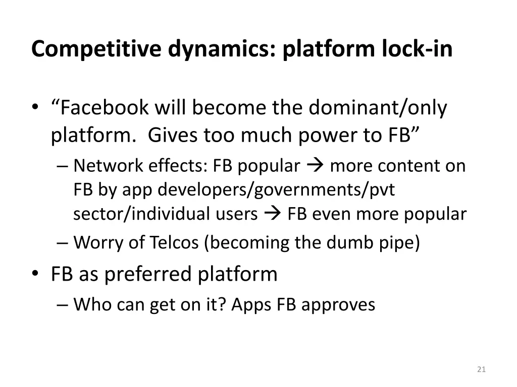 competitive dynamics platform lock in