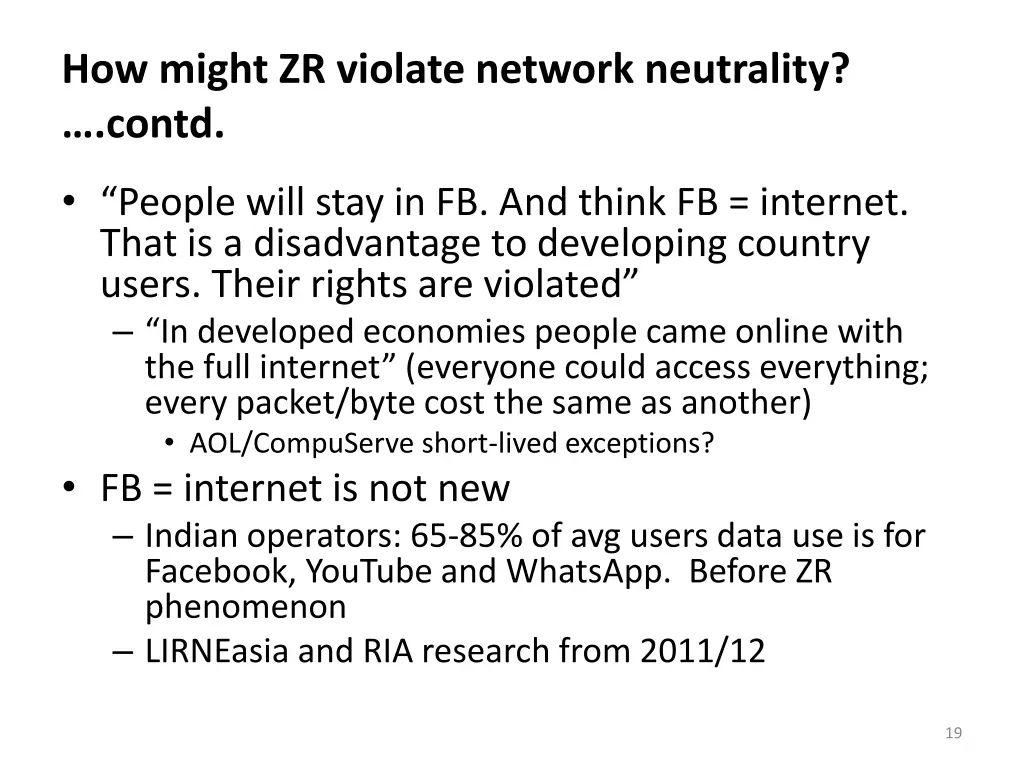 how might zr violate network neutrality contd