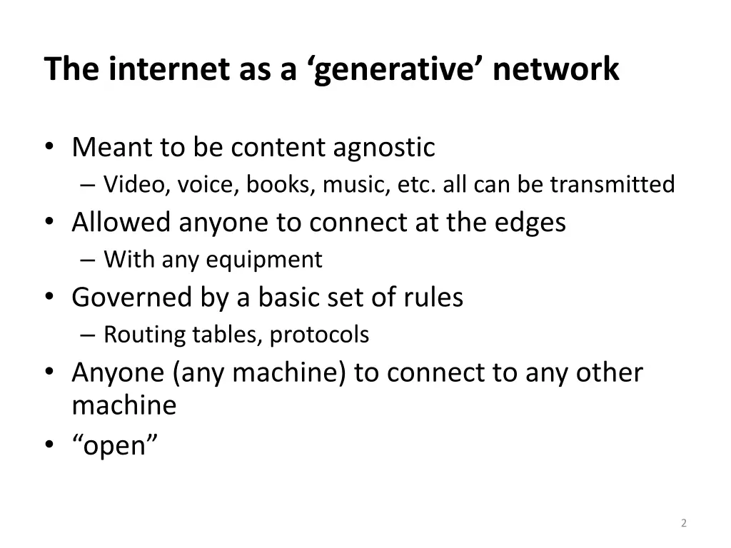 the internet as a generative network
