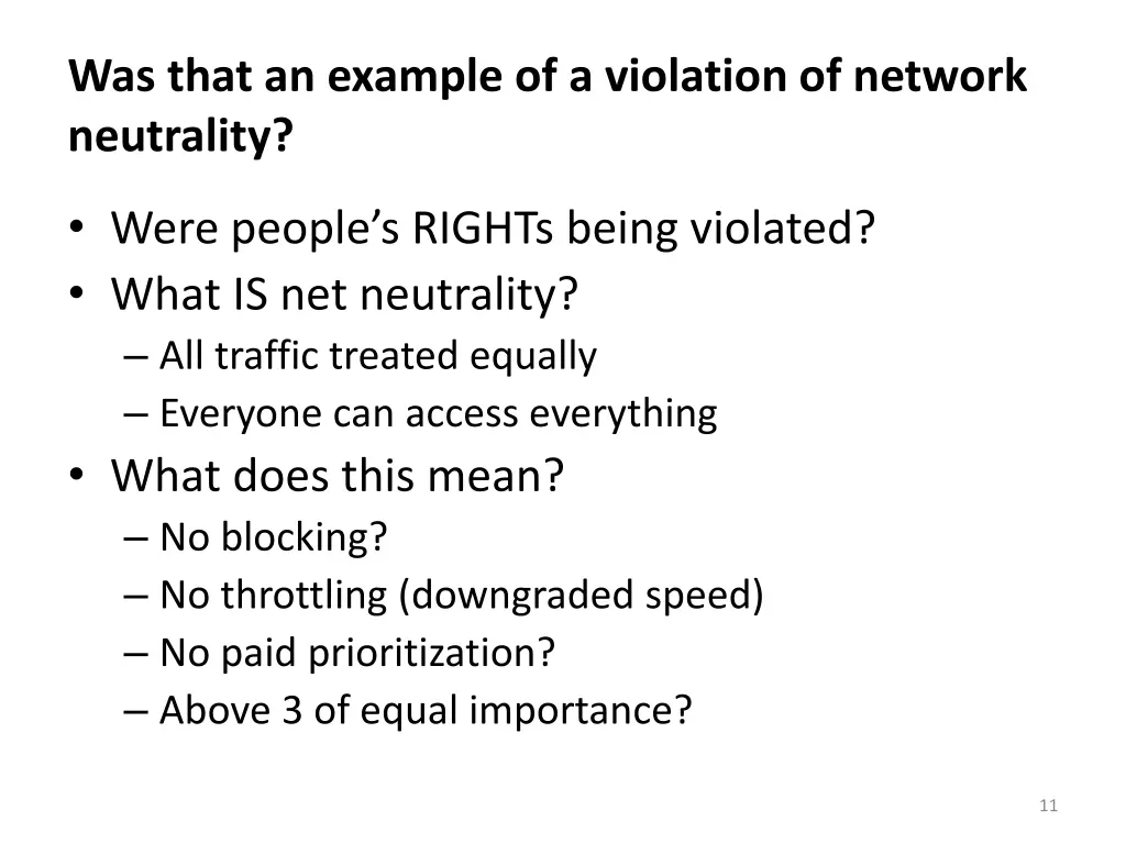 was that an example of a violation of network