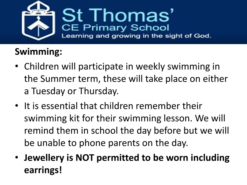 swimming children will participate in weekly