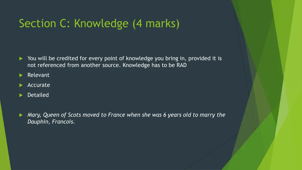 section c knowledge 4 marks