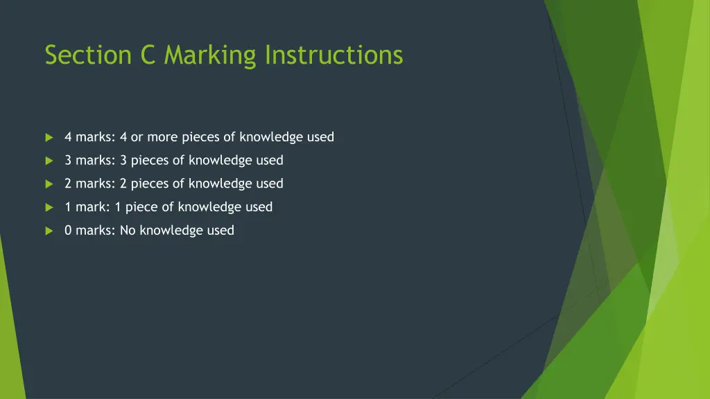 section c marking instructions