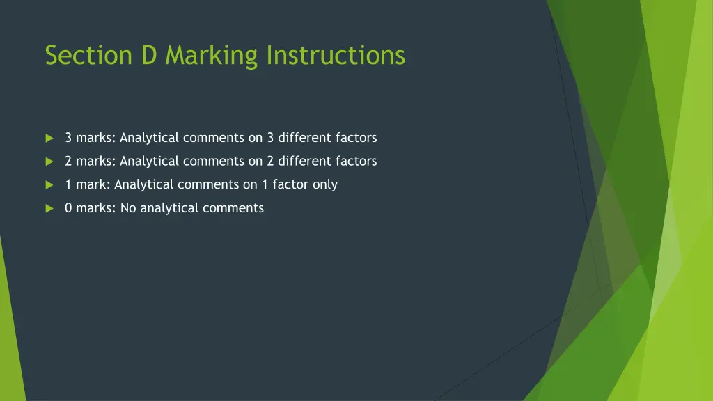 section d marking instructions