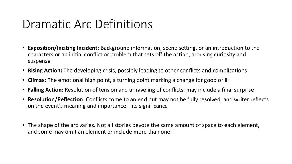 dramatic arc definitions
