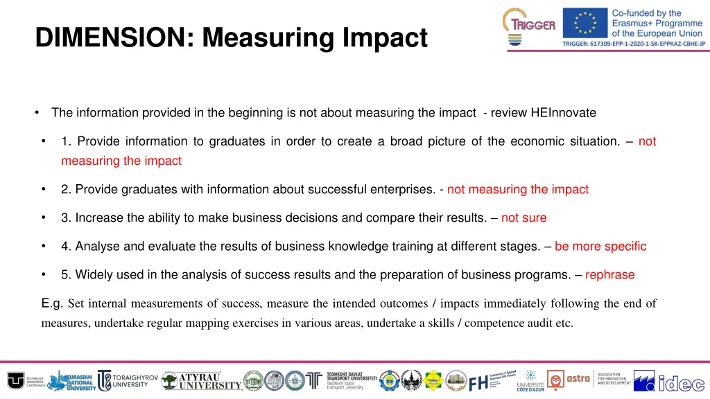 dimension measuring impact