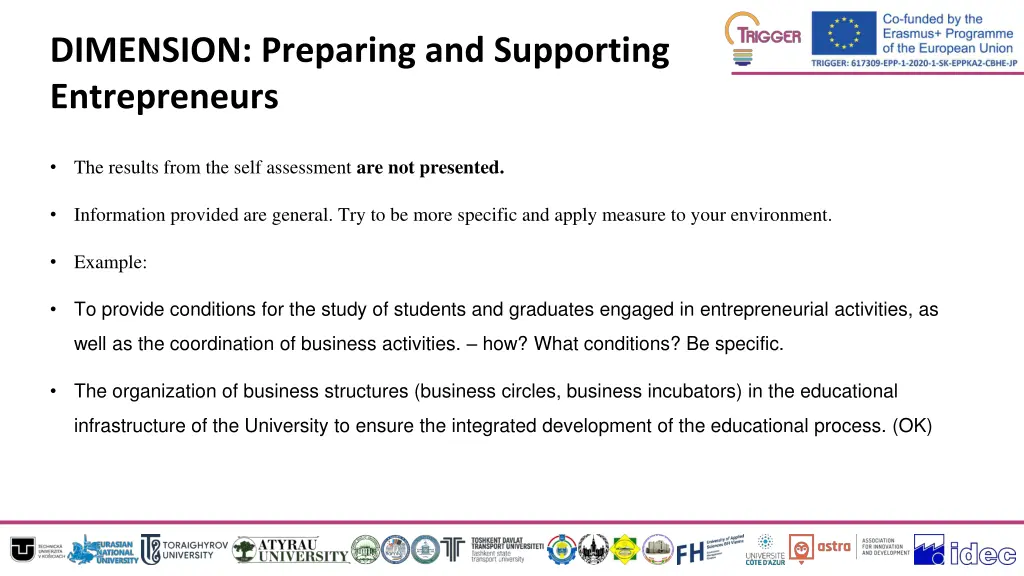 dimension preparing and supporting entrepreneurs