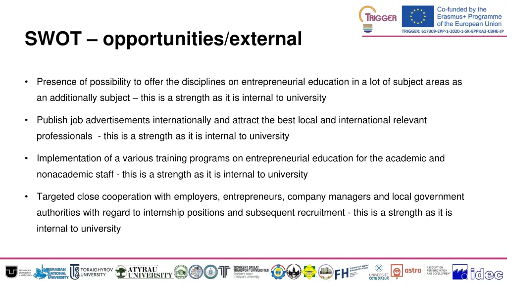 swot opportunities external