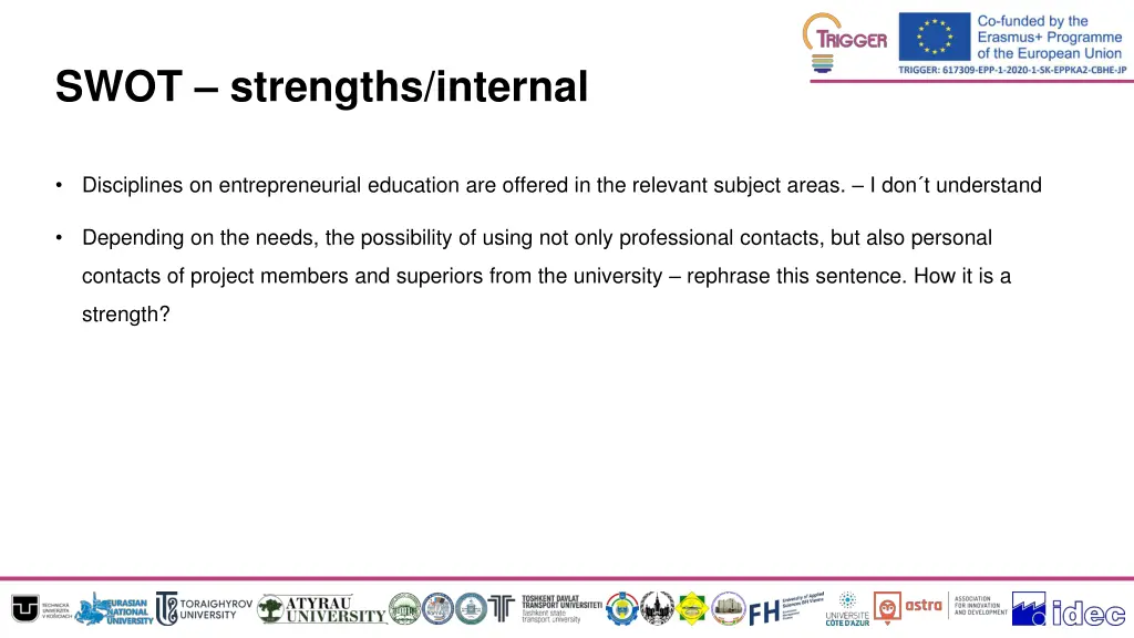 swot strengths internal