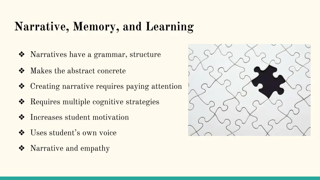 narrative memory and learning