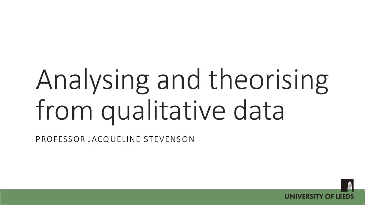 analysing and theorising from qualitative data