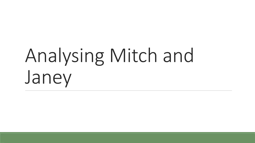 analysing mitch and janey