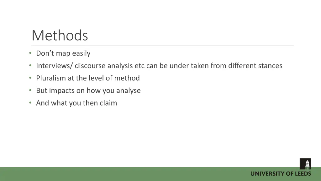 methods don t map easily interviews discourse