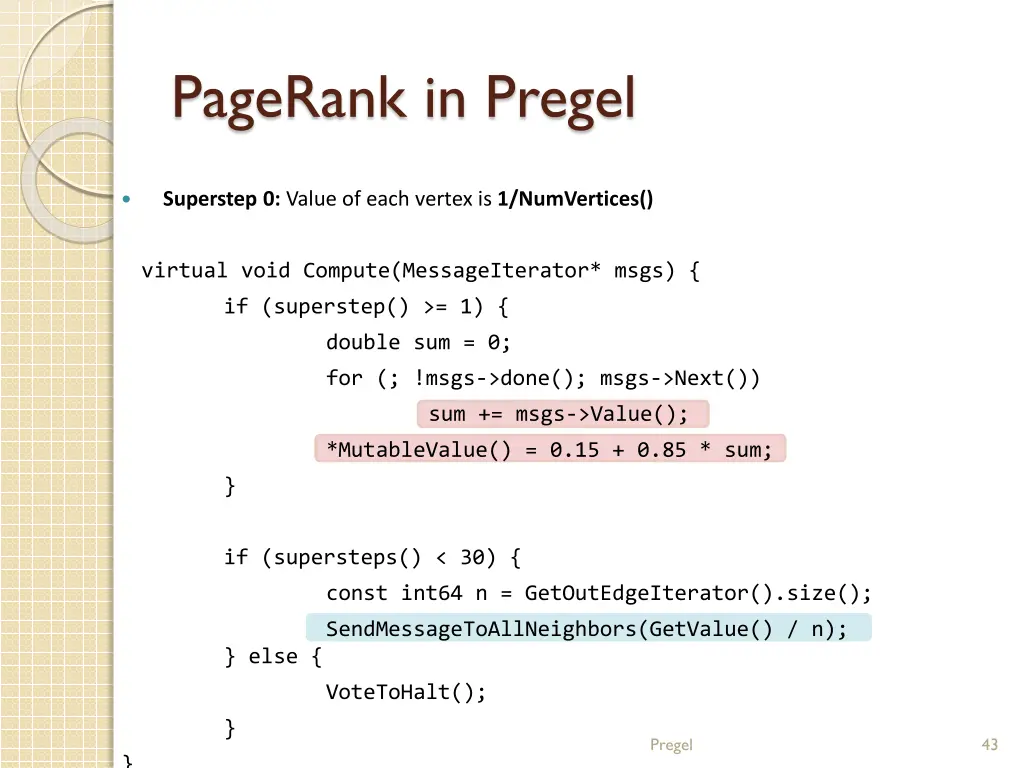 pagerank in pregel