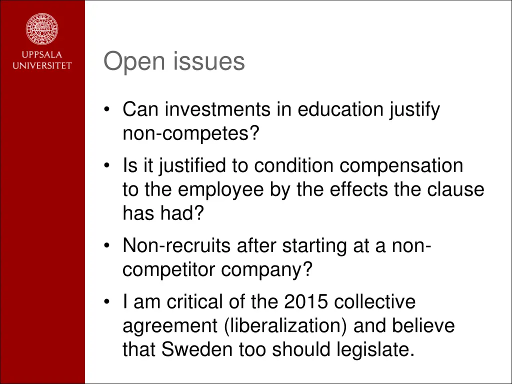 open issues