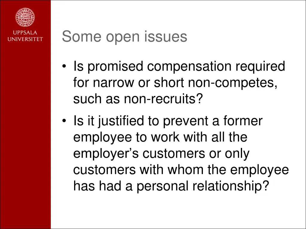 some open issues
