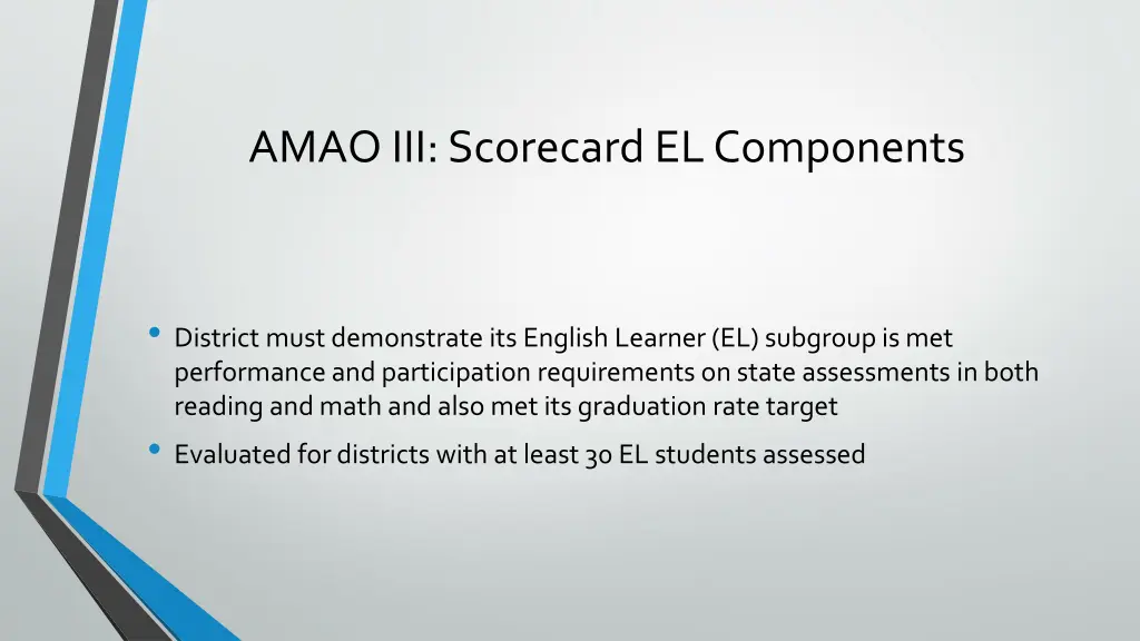 amao iii scorecard el components
