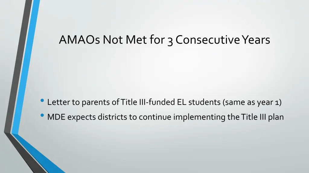 amaos not met for 3 consecutive years