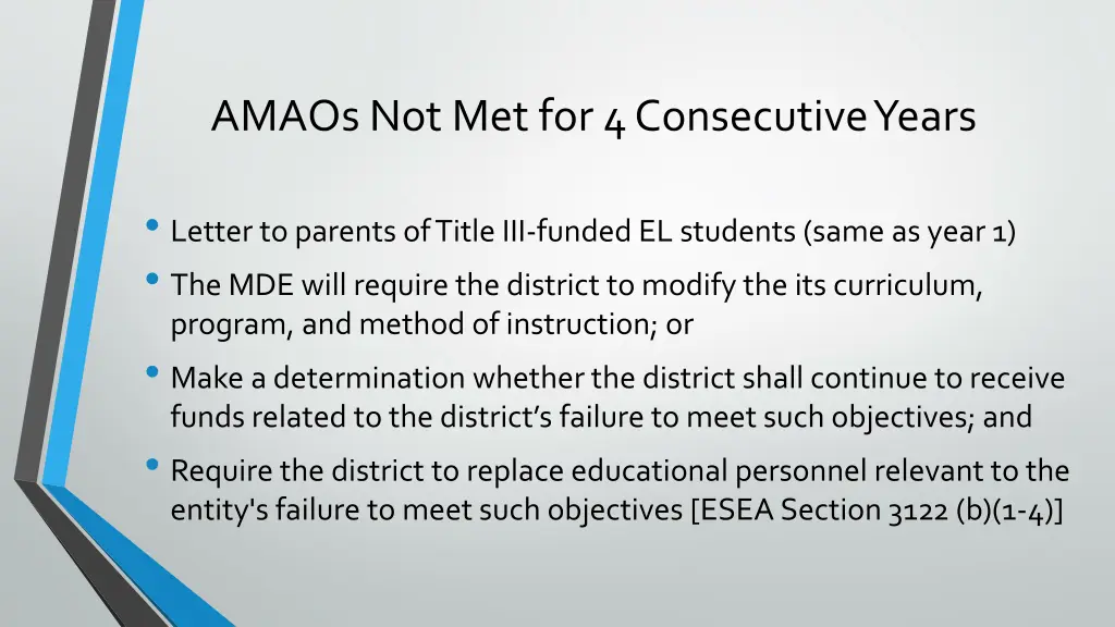 amaos not met for 4 consecutive years