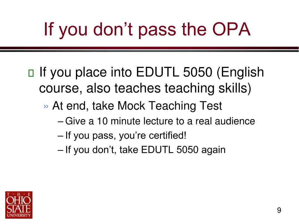 if you don t pass the opa
