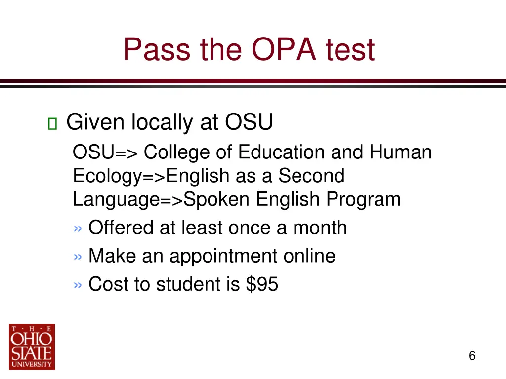 pass the opa test