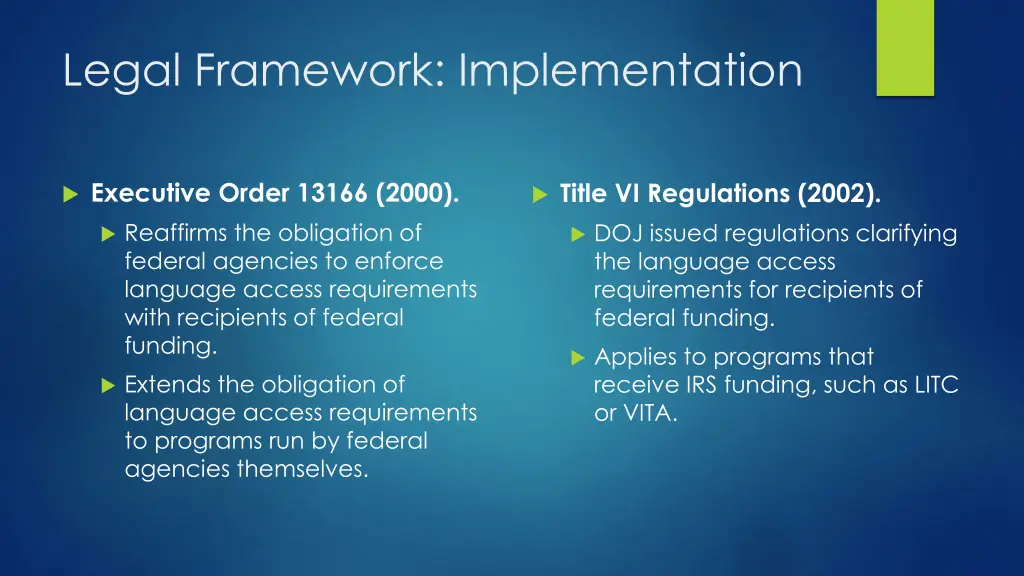 legal framework implementation