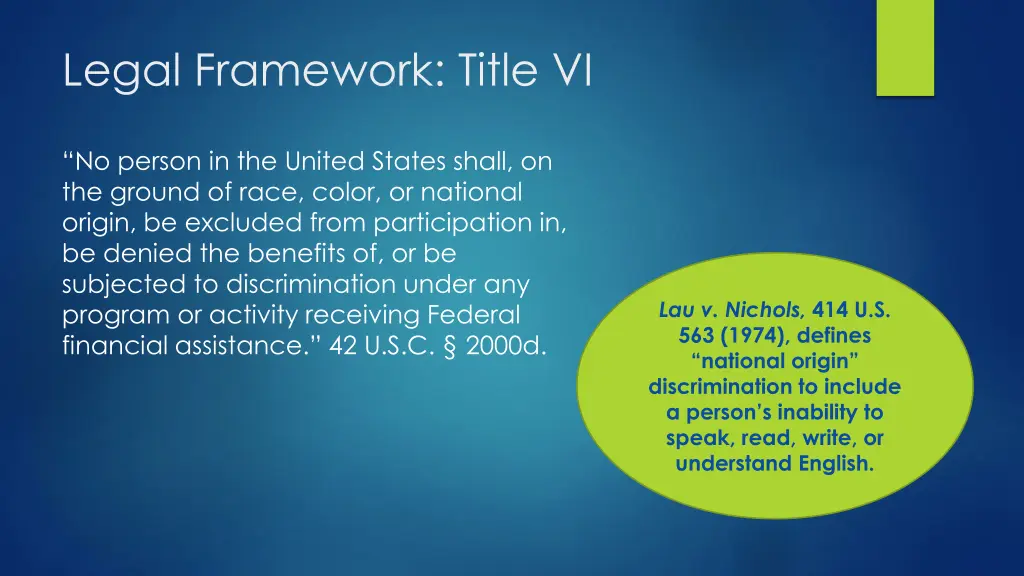 legal framework title vi