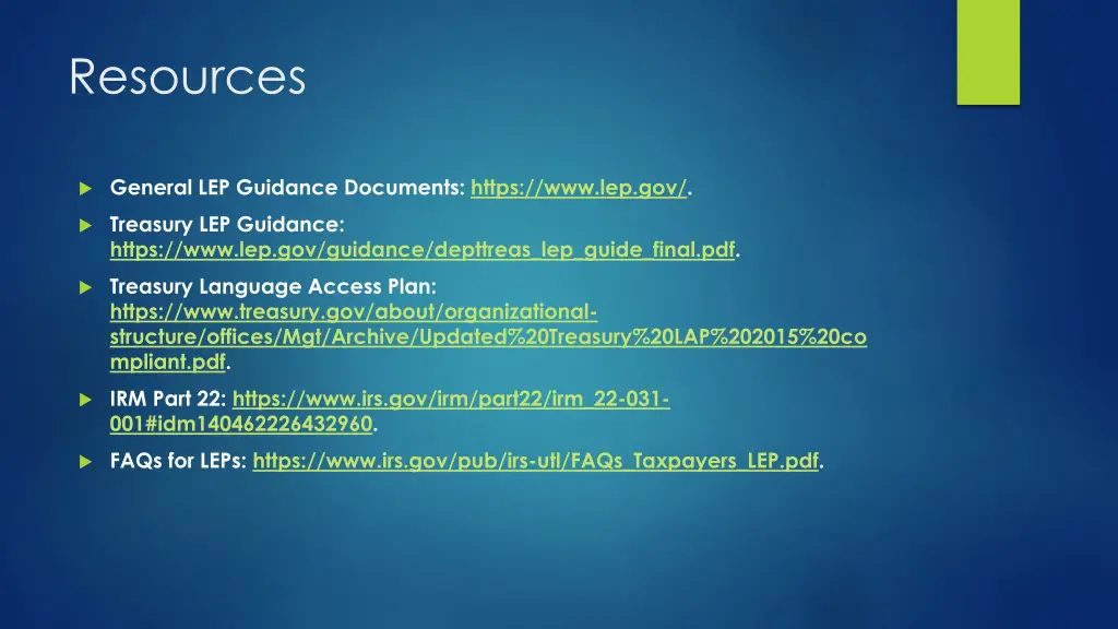 resources