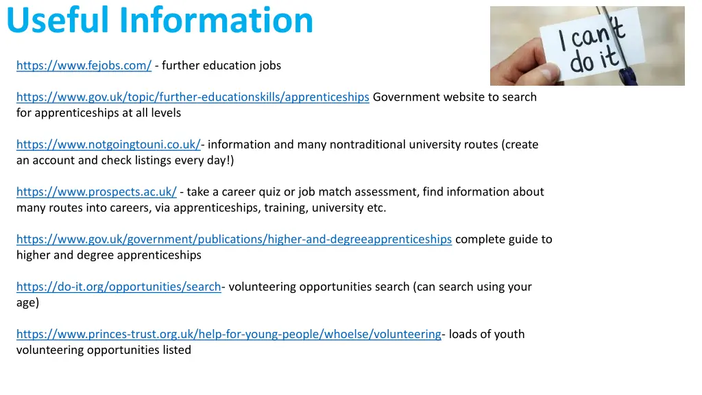 useful information