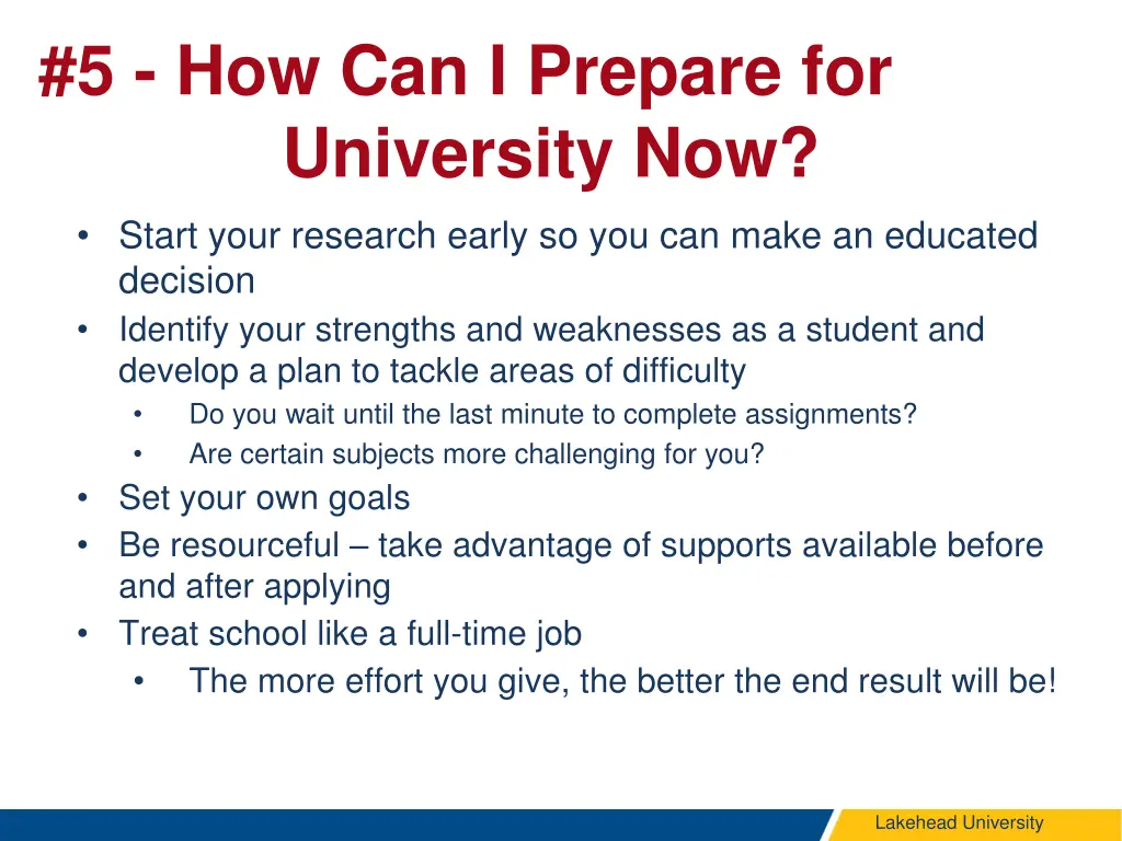 5 how can i prepare for university now