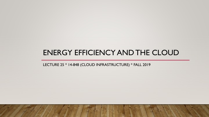 energy efficiency and the cloud