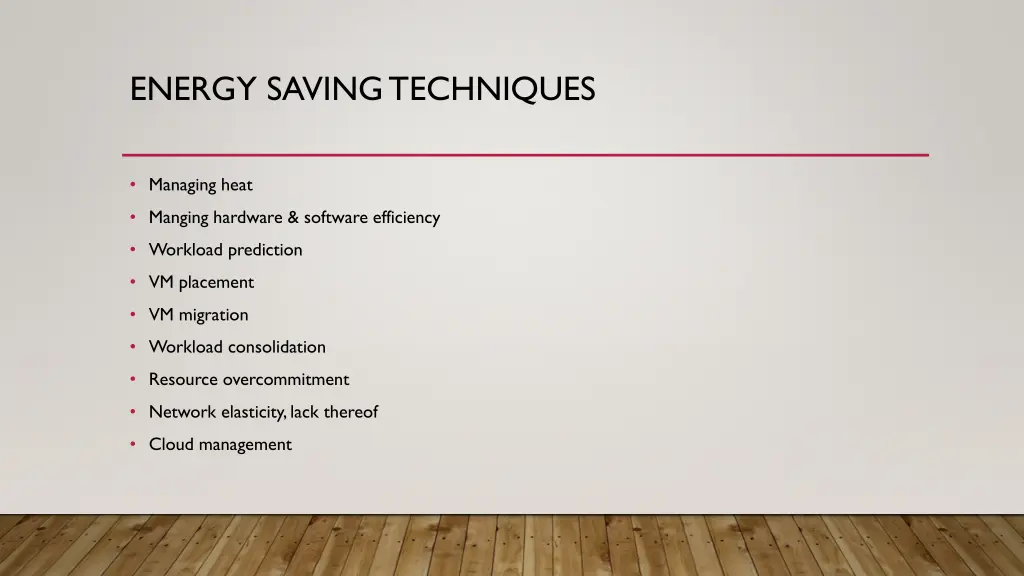 energy saving techniques
