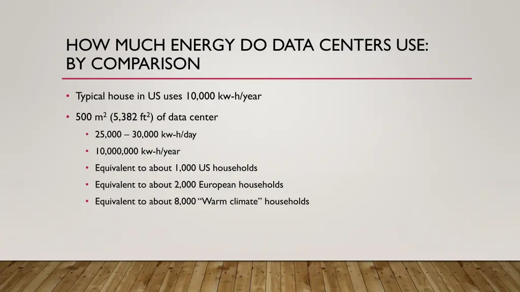 how much energy do data centers use by comparison