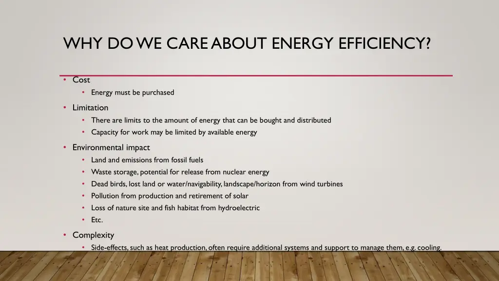 why do we care about energy efficiency