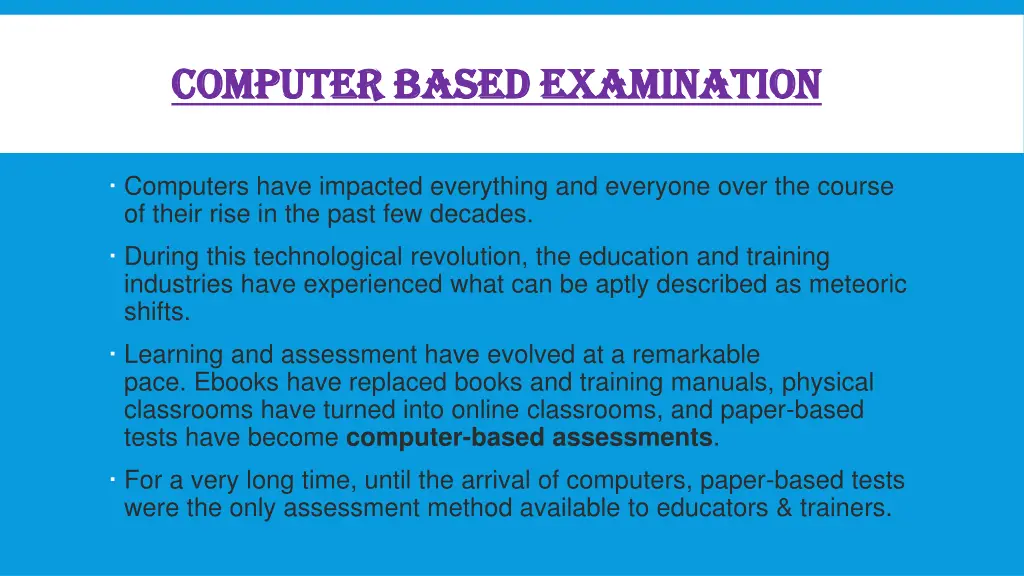 computer based examination computer based