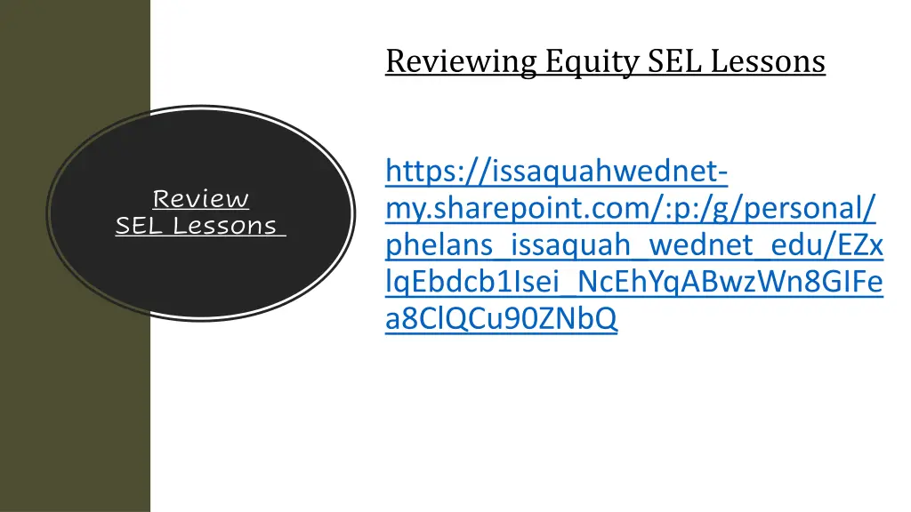 reviewing equity sel lessons