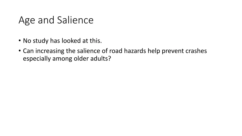 age and salience