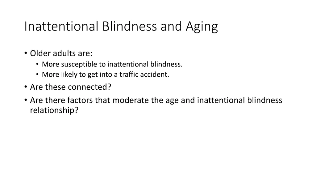 inattentional blindness and aging