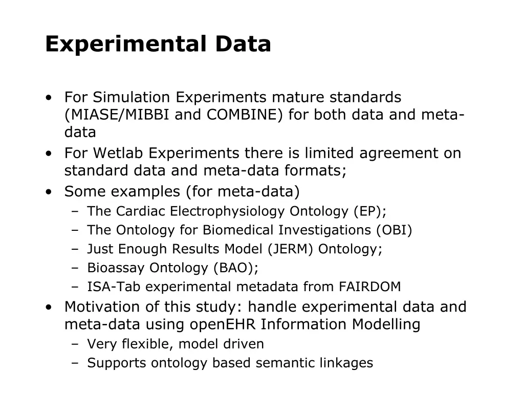 experimental data