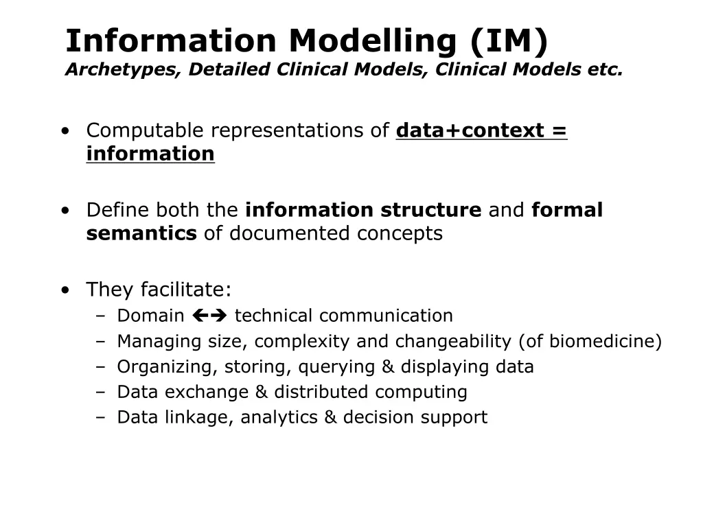 information modelling im archetypes detailed
